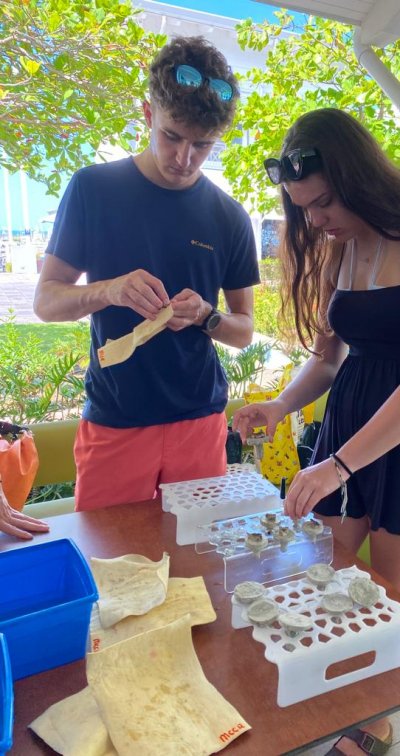 Volunteers doing coral fragmentation in Costa Rica on their gap year.