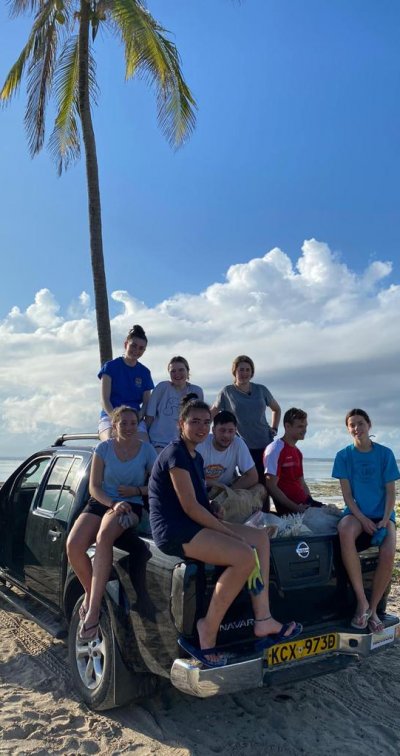 Cycling to Tsavo National Park to begin their safari in Kenya.