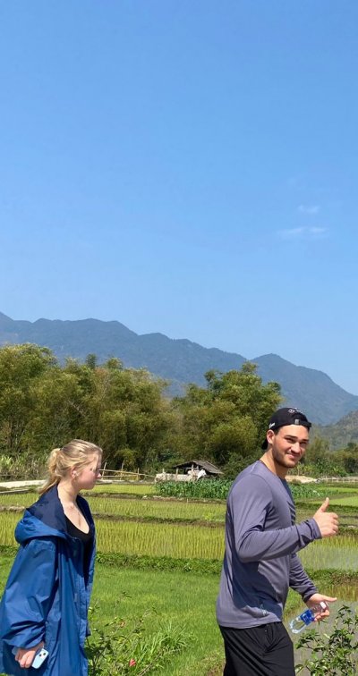 Local food market in Vietnam.