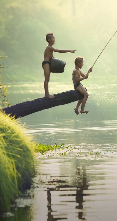 Waterfall in national park in Cambodia.
